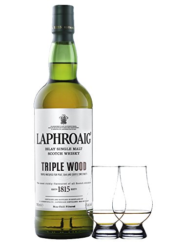 Laphroaig Triple Wood Islay Single Malt Whisky 0,7 Liter + 2 Glencairn Gläser