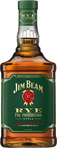 Jim Beam Rye Whiskey, würziger Geschmack mit kräftigem Roggenaroma, 40% Vol, 1 x 0,7l