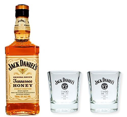 Jack Daniels Honey 0,7l 35% Set mit 2 Original Tumblern/Whiskybechern