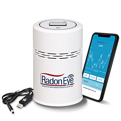 RadonTec | RadonEye-Set | + USB-Step-up-Kabel + Anleitung + Radon Messtipps + HandyAPP + Zertifikat | Radon Eye RD200 Radonmessgerät – Das Profigerät für Ihr Zuhause