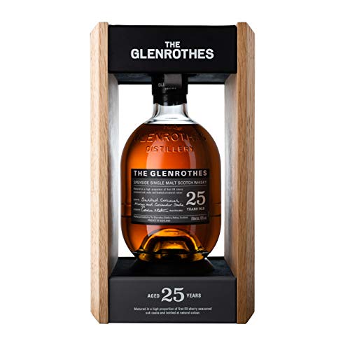 The Glenrothes 25 Jahre Speyside Single Malt Whisky, mit Geschenkverpackung, anhaltende florale Noten, 43% Vol, 1 x 0,7l