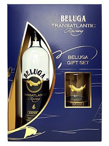 Beluga Geschenkset Box – Beluga Transatlantic Vodka 0,7l 700ml (40% Vol) + Tumbler -[Enthält Sulfite]