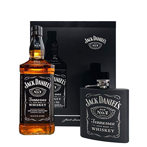Jack Daniel's Hip Flask – Flachmann Geschenkset (1 x0,7 Liter)