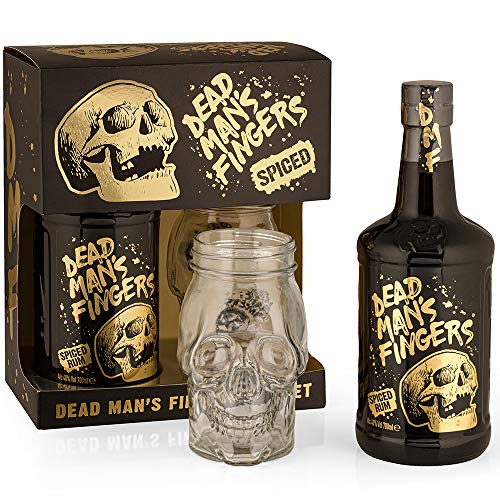 Dead Man's Fingers Spiced Rum Geschenkbox mit Glas 0,7l – 37,5%