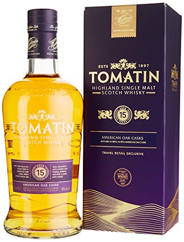Tomatin 15 Years Old American Oak Casks Whisky mit Geschenkverpackung (1 x 0.7 l)