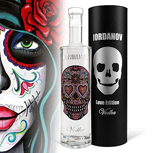 Iordanov Vodka Edition Love Skull (0,7 l) – Edel-Vodka in der exklusiven Flasche. Geschenk, Liebe, bling bling