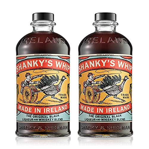 Shanky's Whip Original Black Irish Whiskey Liqueur 2x 0,7l Flaschen Whiskey-Likör mit einer ordentlichen Portion Vanille und Karamell