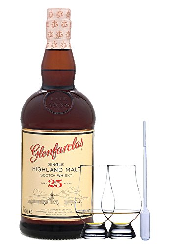 Glenfarclas 25 Jahre Single Malt Whisky 0,7 Liter + 2 Glencairn Gläser + Einwegpipette