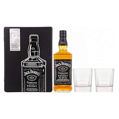 Jack Daniel's Tennessee Whiskey 40% Vol. 0,7l in Tinbox mit Rocking Gläsern