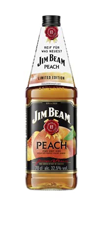 Jim Beam Peach – Kentucky Straight Bourbon Whiskey vermählt mit fruchtigem Pfirsichgeschmack, 32.5% Vol, 1 x 0,7l