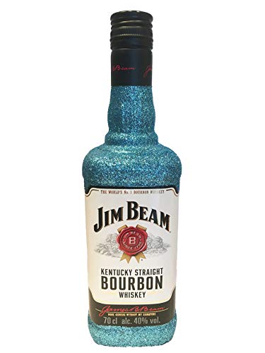 Glitzer Jim Beam (0,7l) – Bling Glitzerflasche Azur Blau