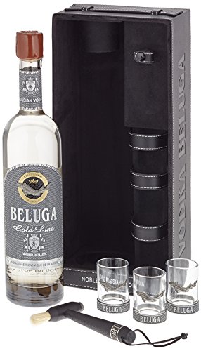 Beluga Russian Vodka Gold Line Leather mit 3 Gläser (1 x 0.7 l), 11959700