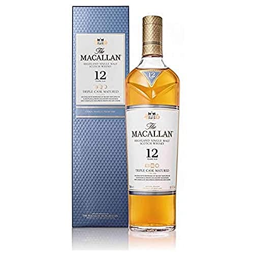 The Macallan 12 Jahre Triple Cask Single Malt Scotch Whisky, mit Geschenkverpackung, Zitrus-Noten und frische Eiche, 40% Vol, 1 x 0,7l