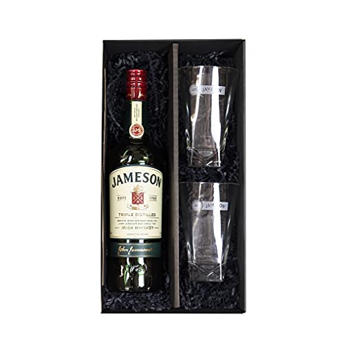 Jameson Irish Whiskey 0,70l + 2 x hochwertige Jameson Gläser mit Schriftzug in Präsentbox by Reichelts