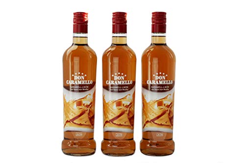 Don Caramello Karamell Likör ~ Vodka mit Geschmack von feinem Karamell, Vanille & Schokolade 3×0,7l