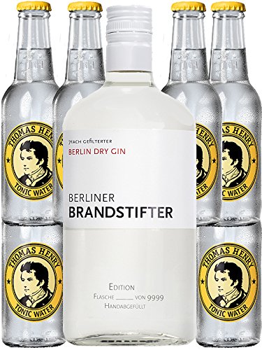 Berliner Brandstifter Dry Gin Deutschland 0,7 Liter + 6 Thomas Henry Tonic 0,2 Liter