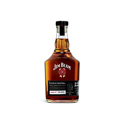 Jim Beam Single Barrel Whiskey, Einzelfassabfüllung, körperreicher Geschmack mit ausbalancierten Eiche-, Vanille- und Karamell-Noten, 47,5% Vol, 1 x 0,7l