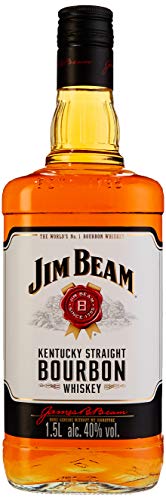 Jim Beam White Kentucky Straight Bourbon Whiskey, vollmundiger und milder Geschmack, 40% Vol, 1 x 1,5l