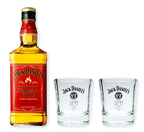 Jack Daniels Fire 0,7l 35% Set mit 2 Original Tumblern / Whiskybechern
