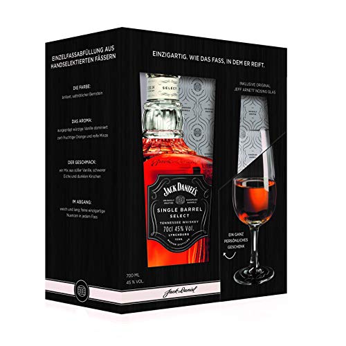 Jack Daniel's Single Barrel Geschenkset mit original Jeff Arnett Nosing-Glas – limitiert Whisky (1 x 0.7 l)