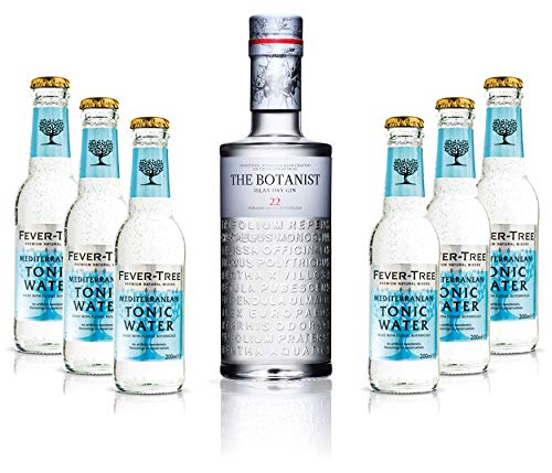 Gin Tonic Set – The Botanist Islay Dry Gin 0,7l 700ml (46% Vol) + 6x Fever Tree Mediterranean Tonic Water 200ml inkl. Pfand MEHRWEG