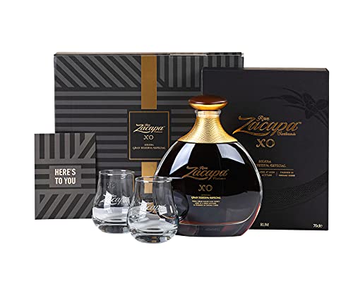 Ron Zacapa XO Rum 1 x 0,7l im hochwertigen Geschenkset mit Gläsern & Grußkarte